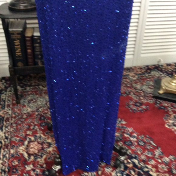 SOLD ... Glitzy Silk Sequin Pageant Evening Gown - Picture 5 of 8